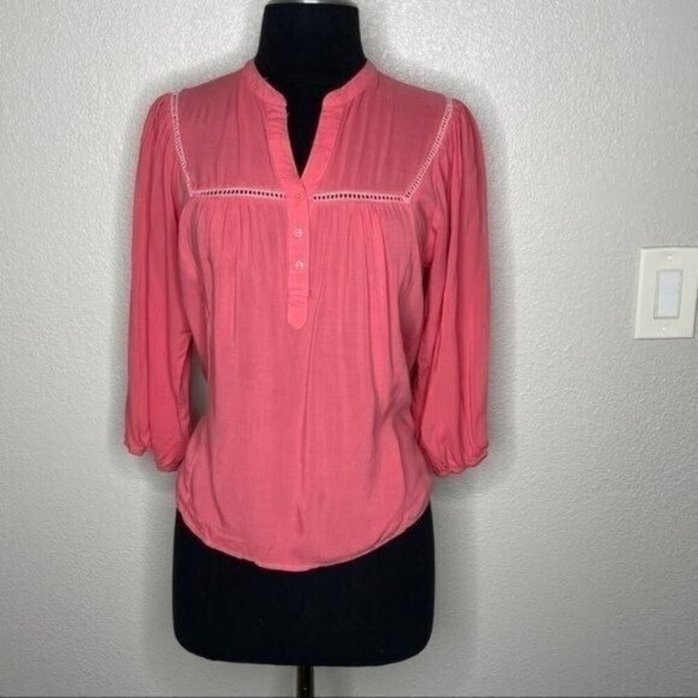 Life in Progress Coral 3/4ths Sleeves Blouse Size XS